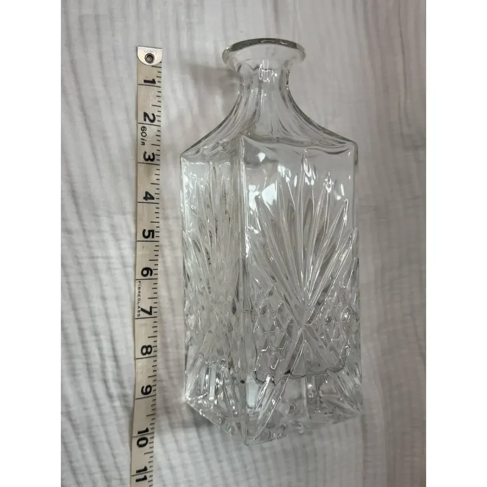 Beautiful Vintage Antique Heavy Glass Whiskey Decanter With Stopper